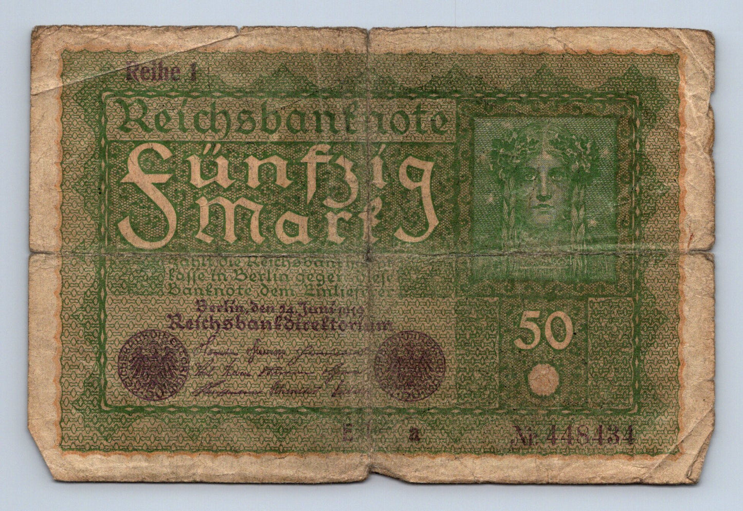 Bankovka Německo 50 Mark 1919 I, Ea 448434 (B0147)