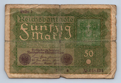 Bankovka Německo 50 Mark 1919 I, Ea 448434 (B0147)
