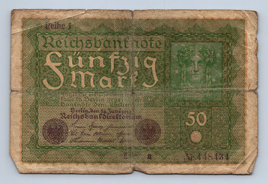 Bankovka Německo 50 Mark 1919 I, Ea 448434 (B0147)