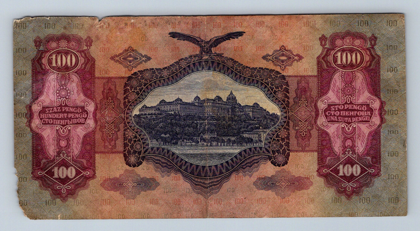 Bankovka Madarsko 100 Pengö 1930 E 746 088503 (B0151)