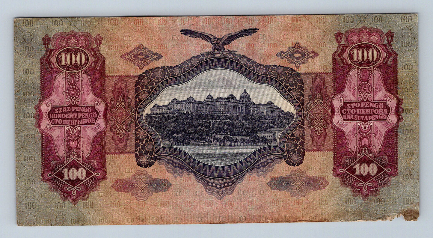 Bankovka Madarsko 100 Pengő 1930 B 497 B 497 042276 (B0152)