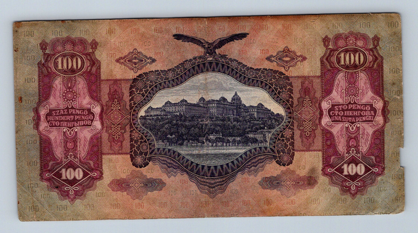 Bankovka Madarsko 100 Pengő 1930 E E 333 021178 (B0153)