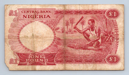 Bankovka Nigerie 1 Pound 1965 A 56 705129 (B0155)