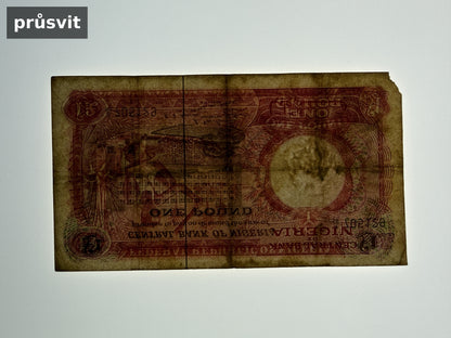 Bankovka Nigerie 1 Pound 1965 A 56 705129 (B0155)