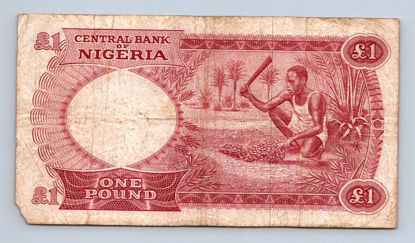 Bankovka Nigérie 1 Pound 1965 A 663623 (B0157)