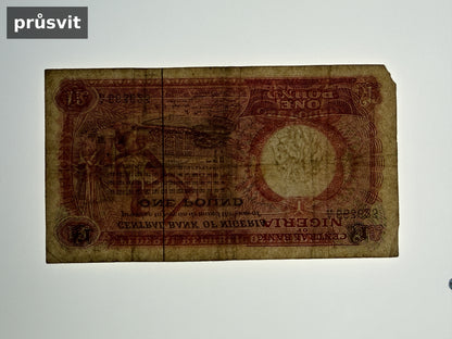 Bankovka Nigérie 1 Pound 1965 A 663623 (B0157)