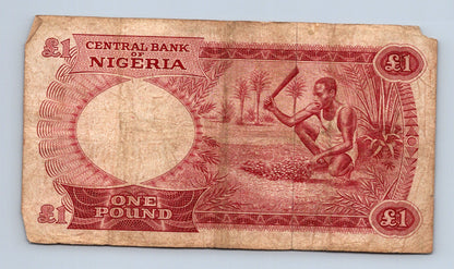 Bankovka Nigérie 1 Pound 1963 1965 A 18 A 18 454561 (B0159)