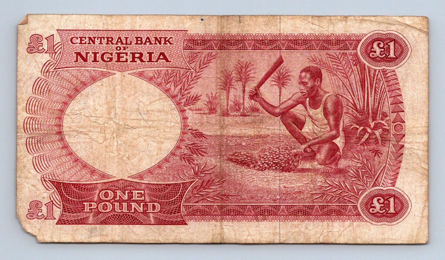 Bankovka Nigérie 1 Pound 1967 A A 813412 (B0160)