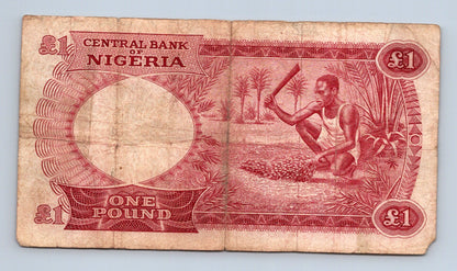 Bankovka Nigérie 1 Pound 1968 1971 A66 A66 885472 (B0161)