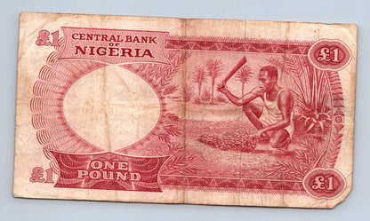 Bankovka Nigérie 1 Pound 1959 1967 A 429982 (B0162)