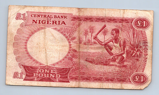 Bankovka Nigérie 1 Pound 1959 1967 A 429982 (B0162)