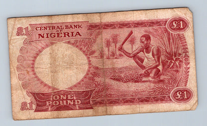 Bankovka Nigérie 1 Pound 1965 A 42 508080 (B0163)
