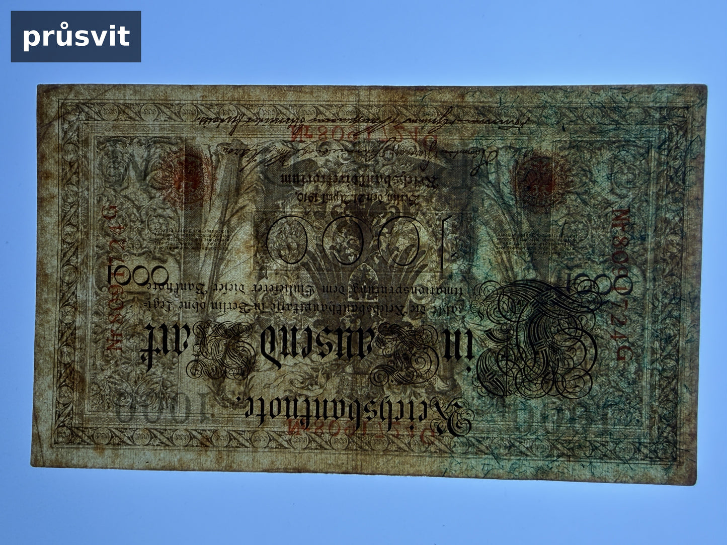 Bankovka Nemecko 1000 Mark 1910 G Nr8091724G (B0166)