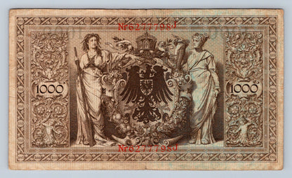 Bankovka Nemecko 1000 Mark 1910 J Nr627798J (B0167)