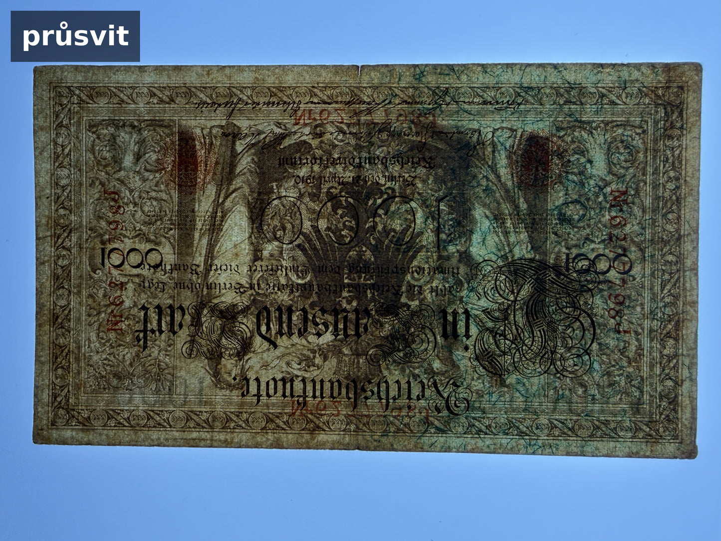 Bankovka Nemecko 1000 Mark 1910 J Nr627798J (B0167)