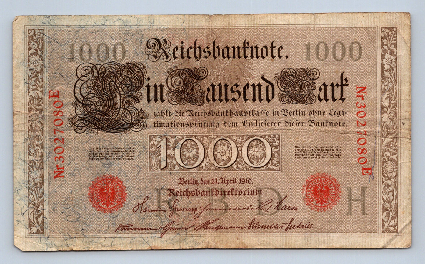 Bankovka Nemecko 1000 Mark 1910 E 3027080 (B0168)