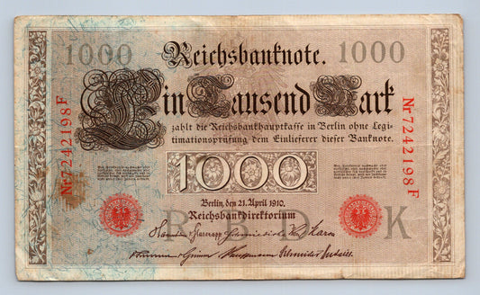 Bankovka Nemecko 1000 Mark 1910 Z 242198 F (B0169)