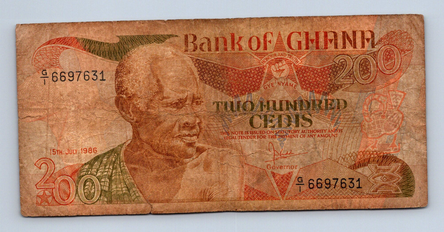 Bankovka Ghana 200 Cedis 1986 6697631 (B0180)