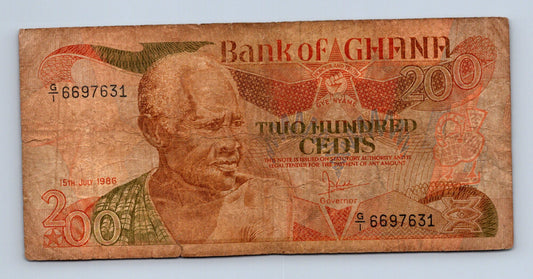 Bankovka Ghana 200 Cedis 1986 6697631 (B0180)