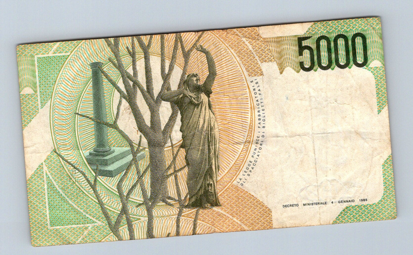 Bankovka Itálie 5000 Lire 1985 LC D 265492 (B0183)