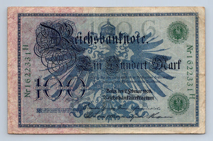 Bankovka Nemecko 100 Mark 1908 H 1622331 H (B0185)