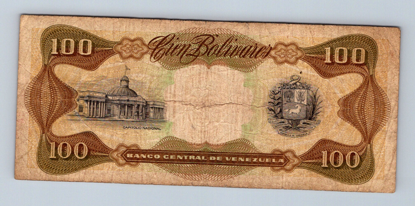 Bankovka Venezuela 100 Bolivares 1998 K K46618144 (B0187)