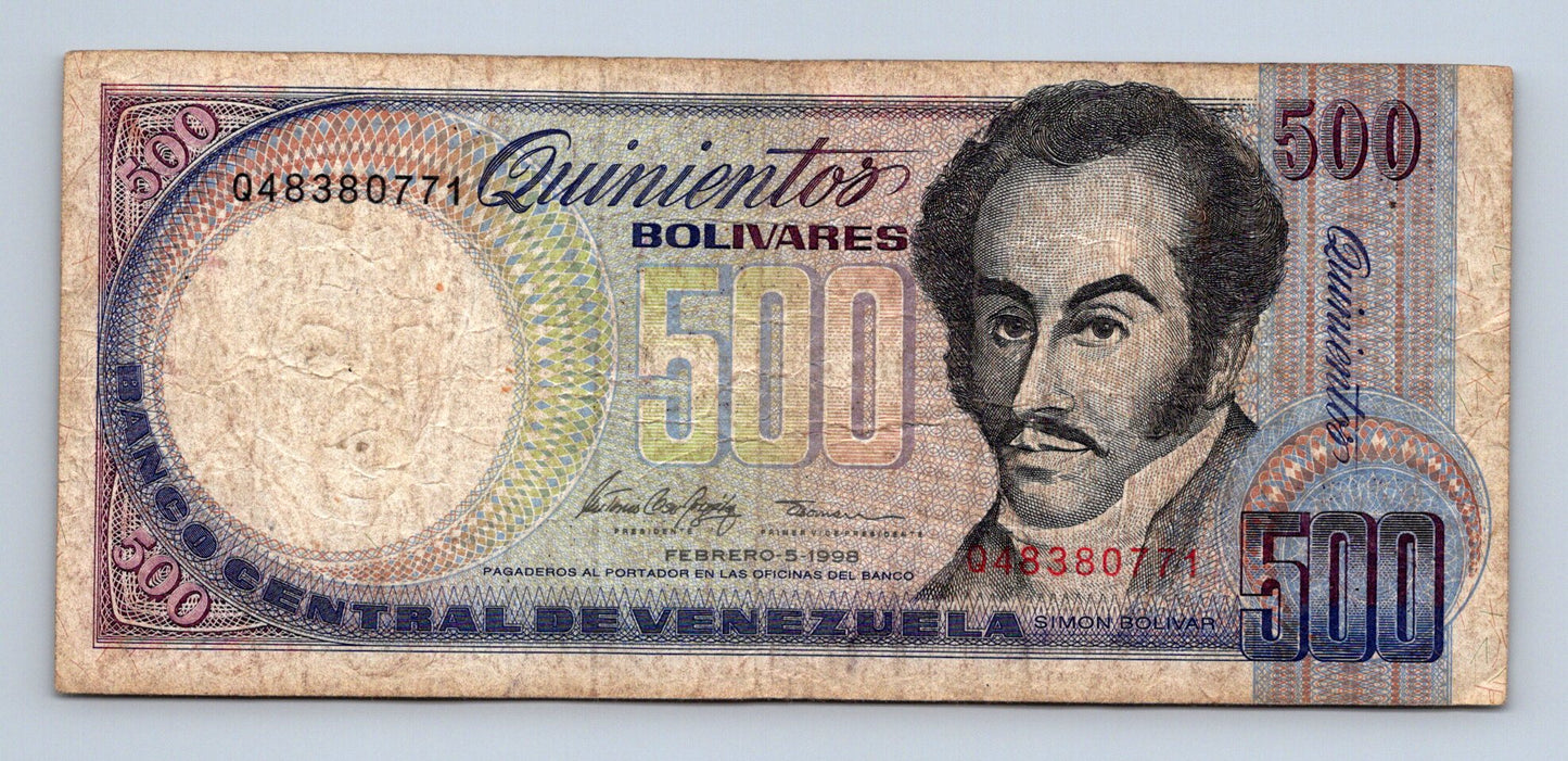 Bankovka Venezuela 500 Bolivares 1998 Q Q48380771 (B0188)