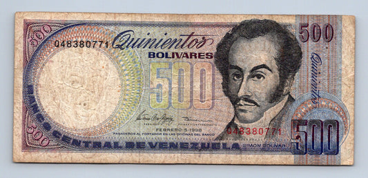 Bankovka Venezuela 500 Bolivares 1998 Q Q48380771 (B0188)