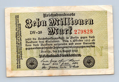 Bankovka Nemecko 10000000 Mark 1923 DV 29 279828 (B0189)