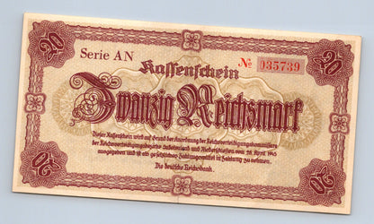 Bankovka Nemecko 20 Reichsmark 1945 AN 035739 (B0195)