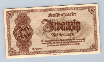 Bankovka Nemecko 20 Reichsmark 1945 AM 034699 (B0196)