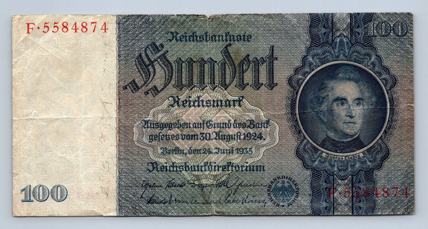 Bankovka Nemecko 100 Reichsmark 1935 F 5584874 (B0197)