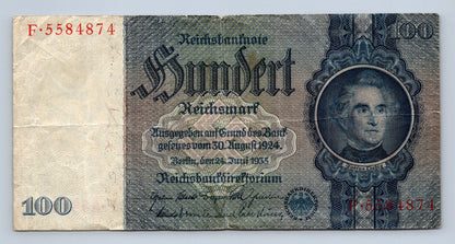Bankovka Nemecko 100 Reichsmark 1935 F 5584874 (B0197)