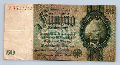 Bankovka Nemecko 50 Reichsmark 1933 Y 7717745 (B0198)