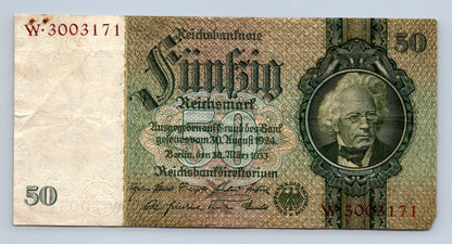 Bankovka Nemecko 50 Reichsmark 1933 W.3003171 (B0200)