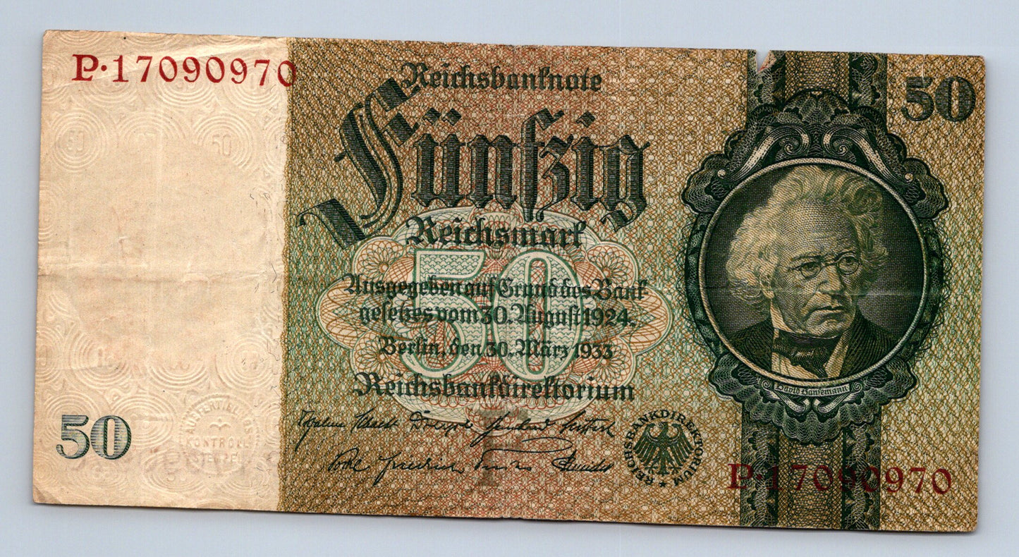 Bankovka Nemecko 50 Reichsmark 1933 P P17090970 (B0201)