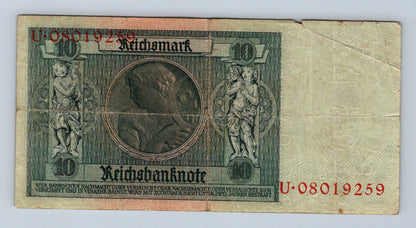 Bankovka Nemecko 10 Reichsmark 1929 U 08019259 (B0205)