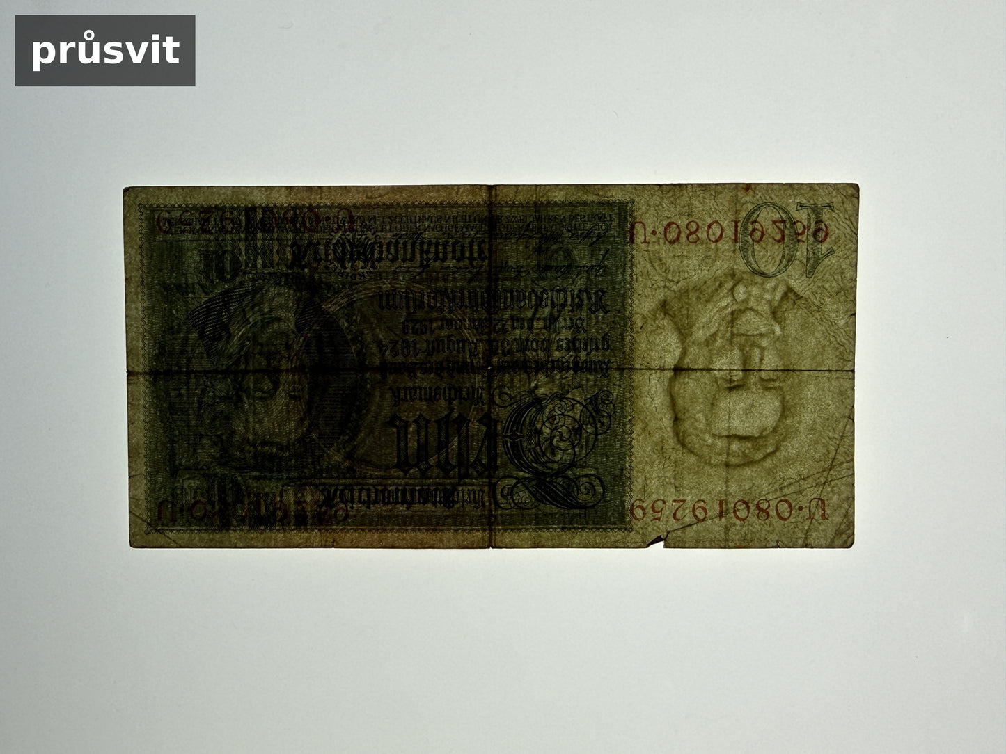 Bankovka Nemecko 10 Reichsmark 1929 U 08019259 (B0205)
