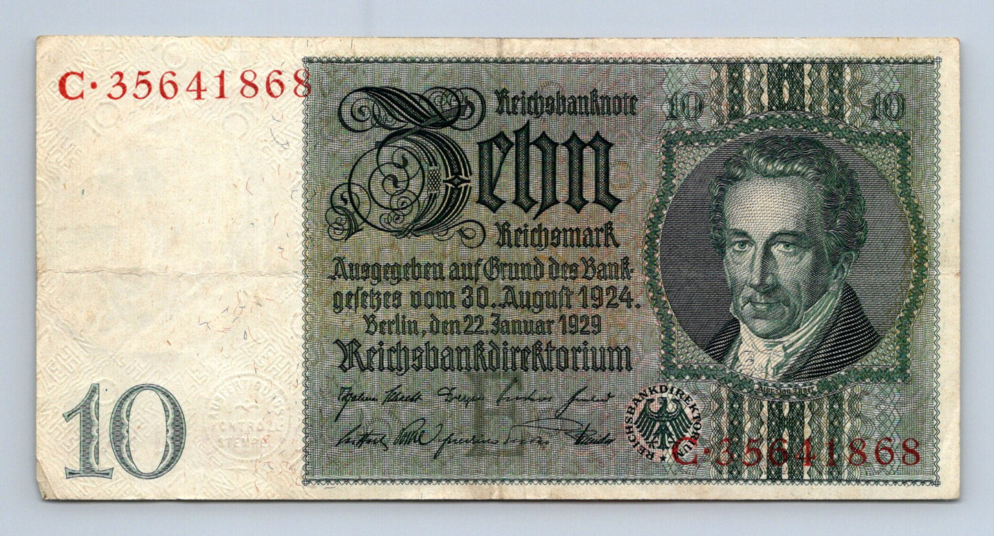 Bankovka Nemecko 10 Reichsmark 1929 C 35641868 (B0206)