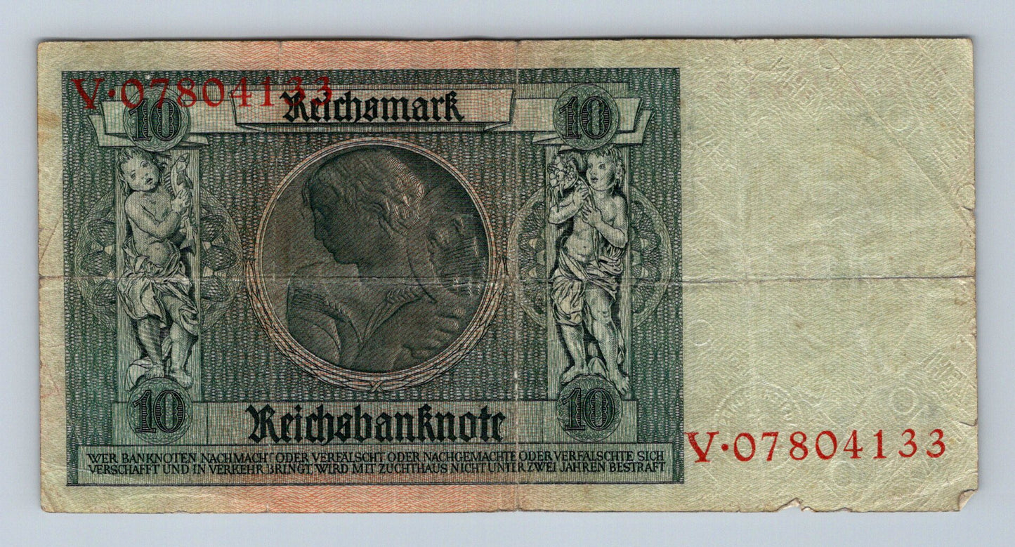 Bankovka Nemecko 10 Reichsmark 1929 V V.07804133 (B0207)