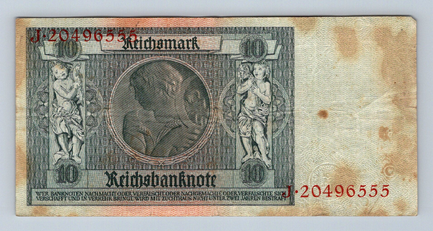 Bankovka Nemecko 10 Reichsmark 1929 J J·20496555 (B0211)