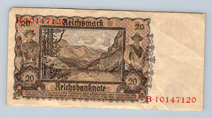 Bankovka Nemecko 20 Reichsmark 1939 B B10147120 (B0213)