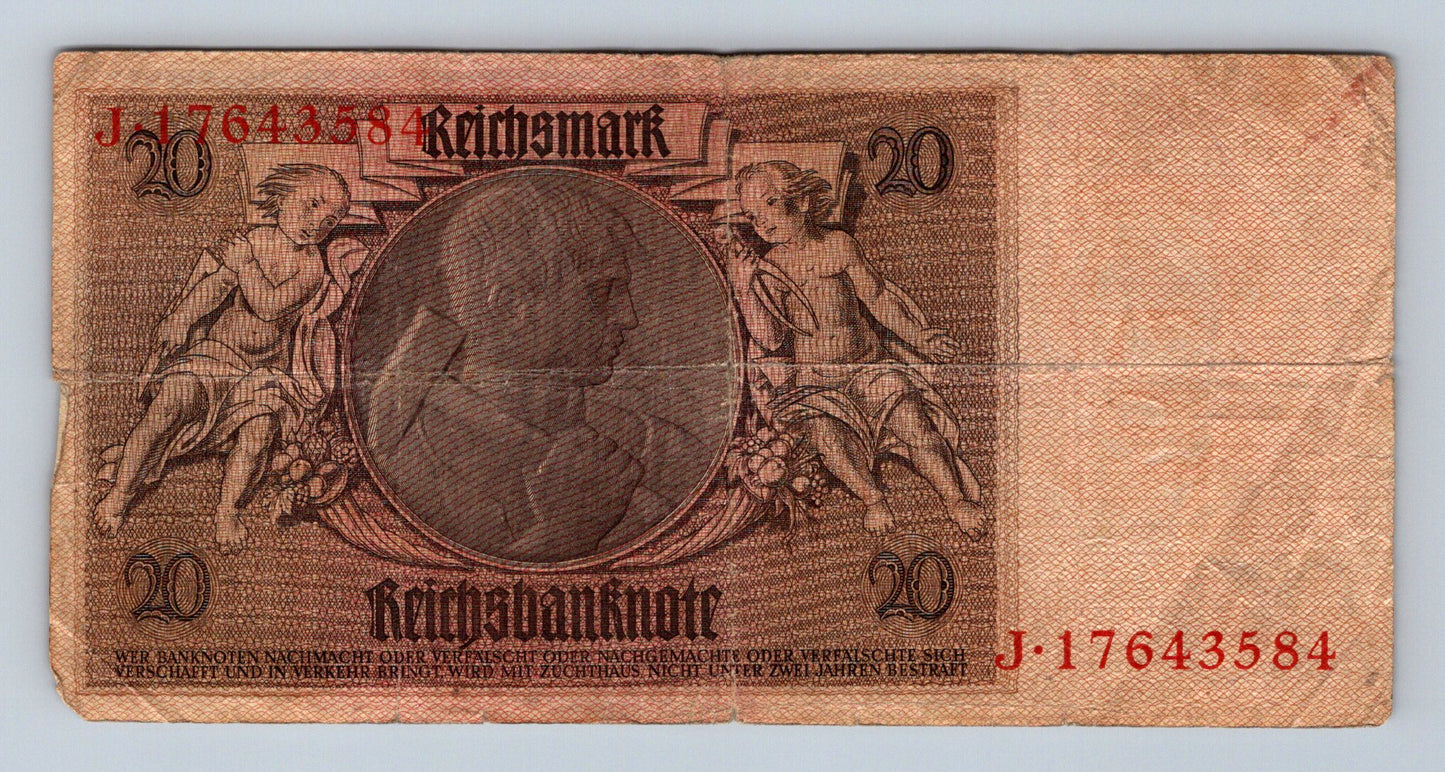 Bankovka Nemecko 20 Reichsmark 1929 J 17643584 (B0214)