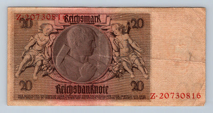 Bankovka Německo 20 Reichsmark 1929 Z Z20730816 (B0216)
