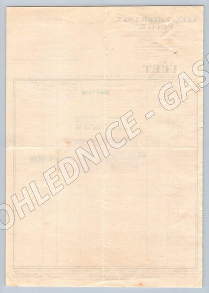 Stary účet Alex. Fried a Syn Prčice 1939 s kolky (F105)