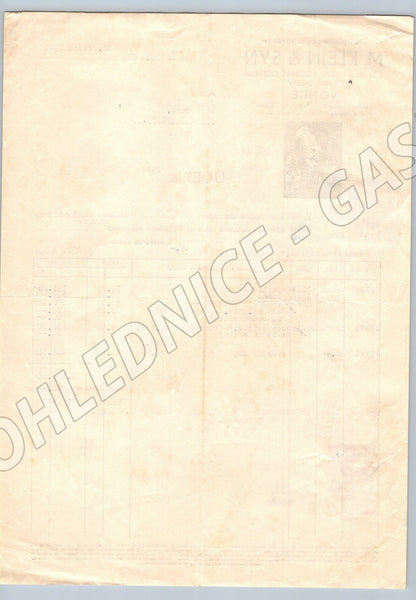 Stary účet M. Klein & Syn Votice 1940 s kolkem (F106)