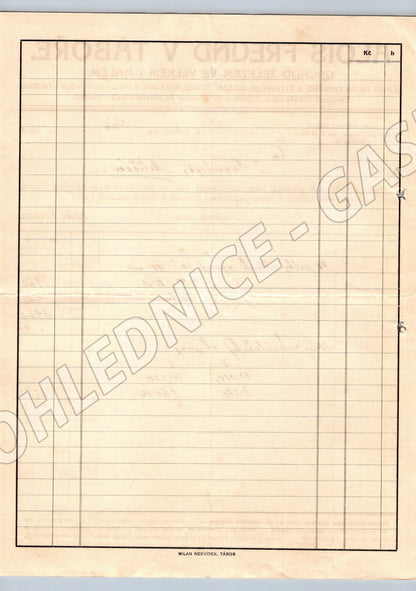 Stary ucet Alois Freund Tabor zelezarstvi 1931 (F109)