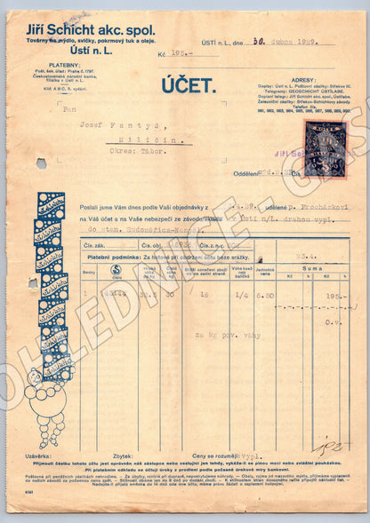 Stary ucet firmy Jiri Schicht Usti nad Labem 1929 (F110)
