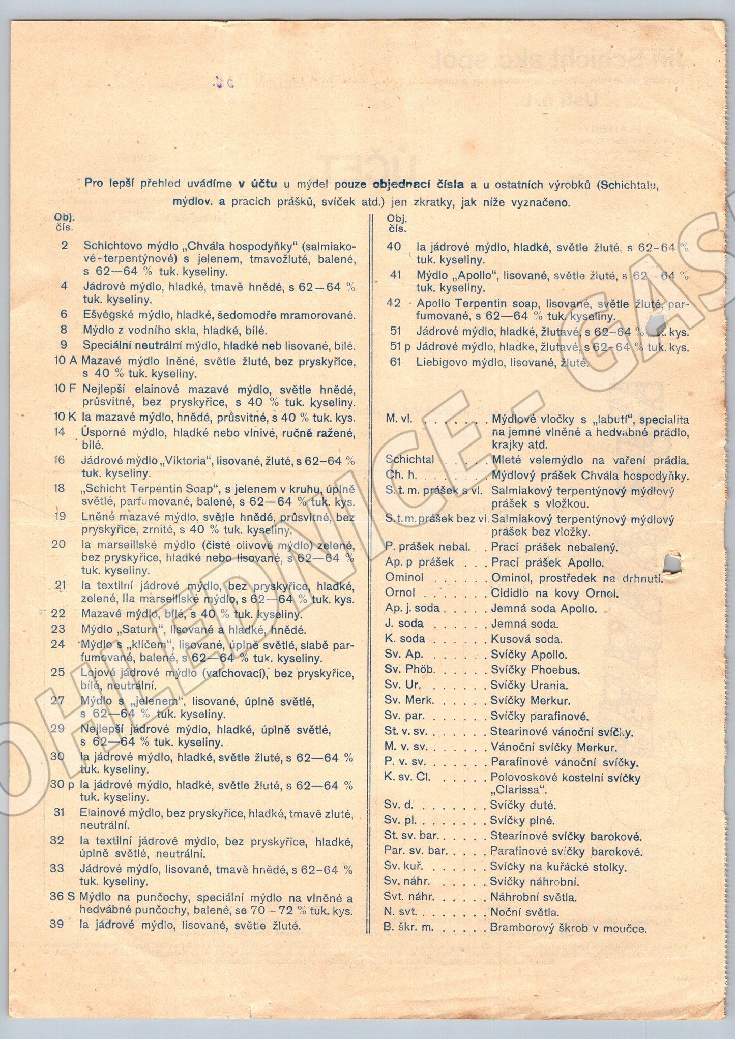 Stary ucet firmy Jiri Schicht Usti nad Labem 1929 (F110)