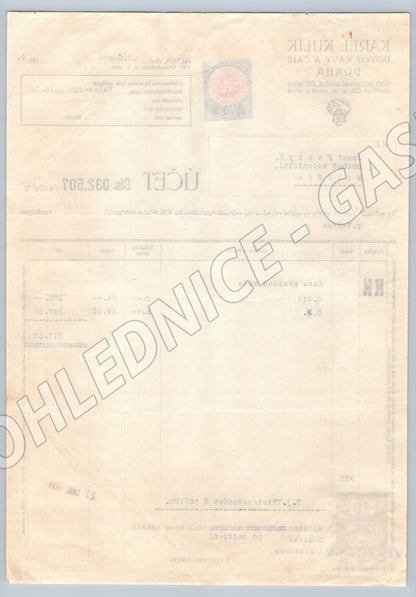 Stary ucet Karel Kulik Praha kava a caj 1939 (F122)